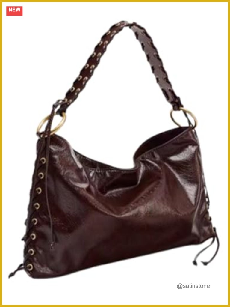 Slouchy Pu Leather Crescent Hobo Bag Women Trendy Underarm Crossbody Shoulder